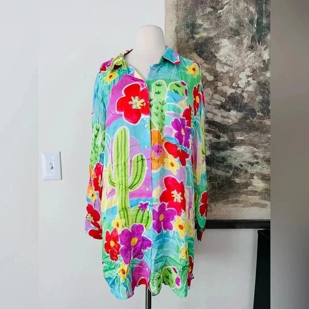 Free People Spell Margi Hour Shirt Dress Size Medium NWOT $199 - Picture 2 of 14